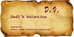 Deák Valentina névjegykártya